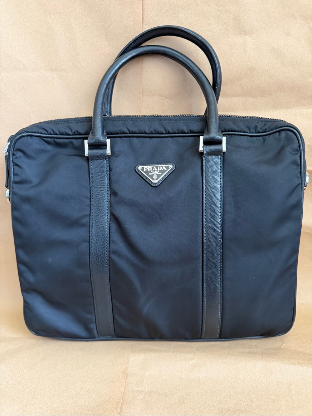 Prada Black Nylon Briefcase